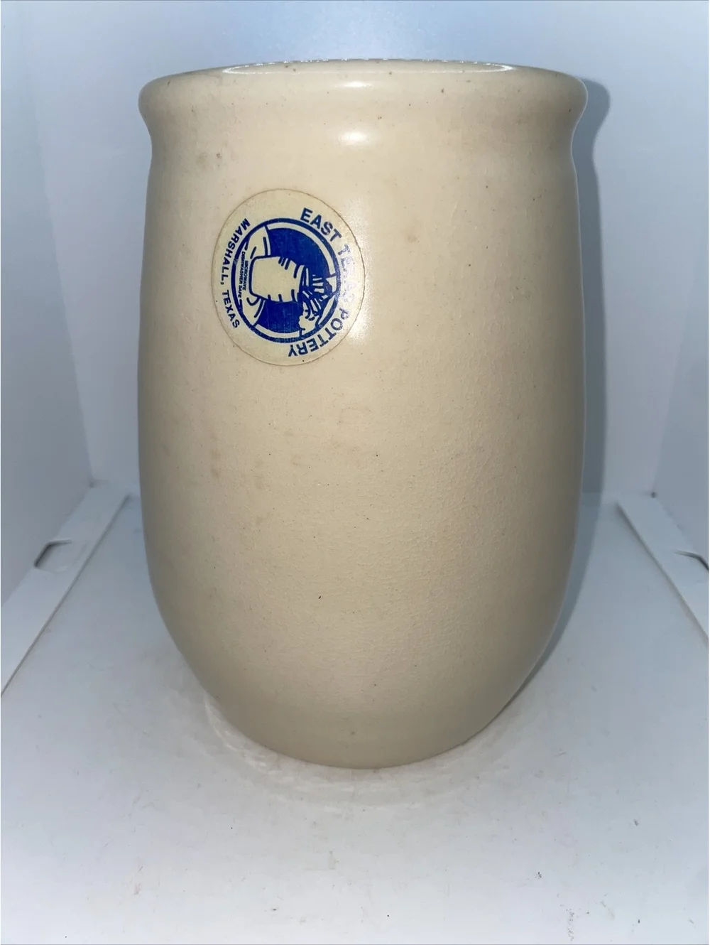 East Texas Pottery Floral Crock Vase Jar Hand Painted and Hand-Turned 6” Tall